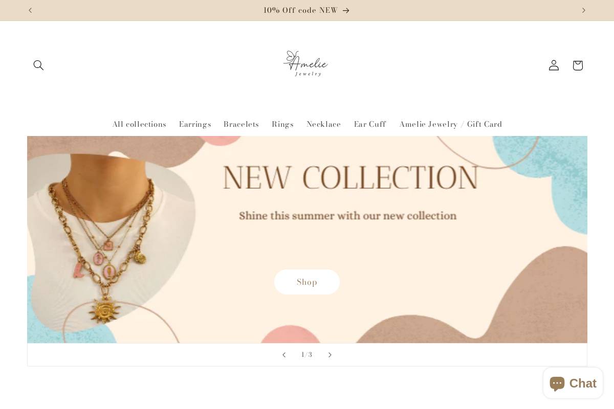 ameliejewelry1.com homepage screenshot