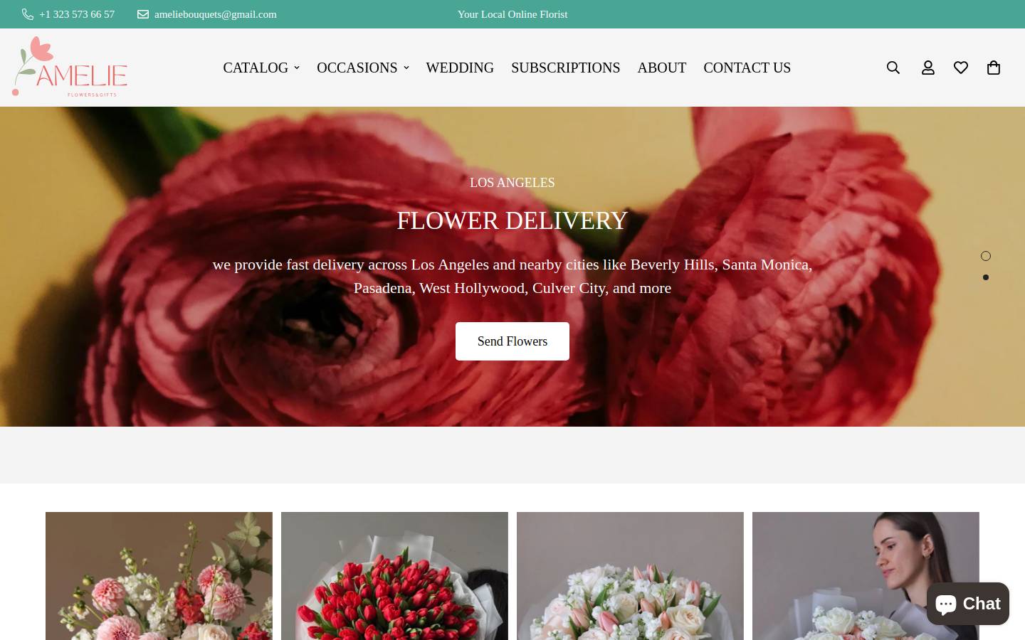 amelielosangeles.com homepage screenshot