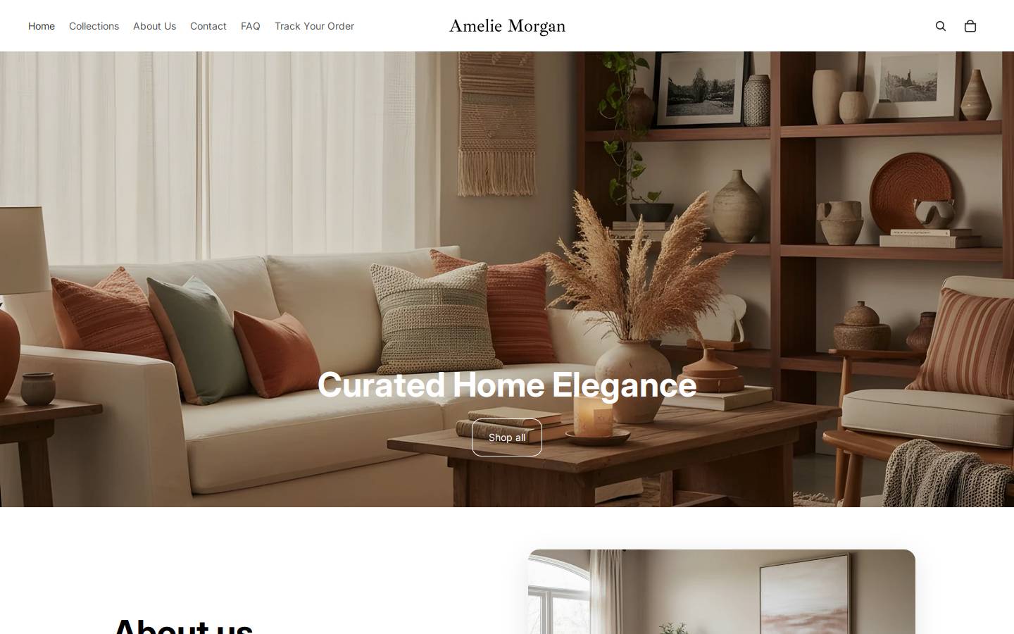 ameliemorgan.com homepage screenshot