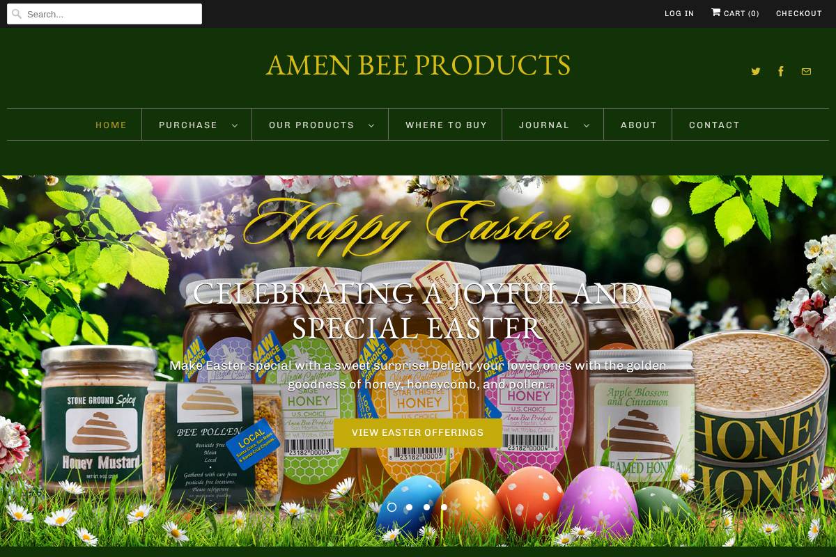 amenbeeproducts.com homepage screenshot