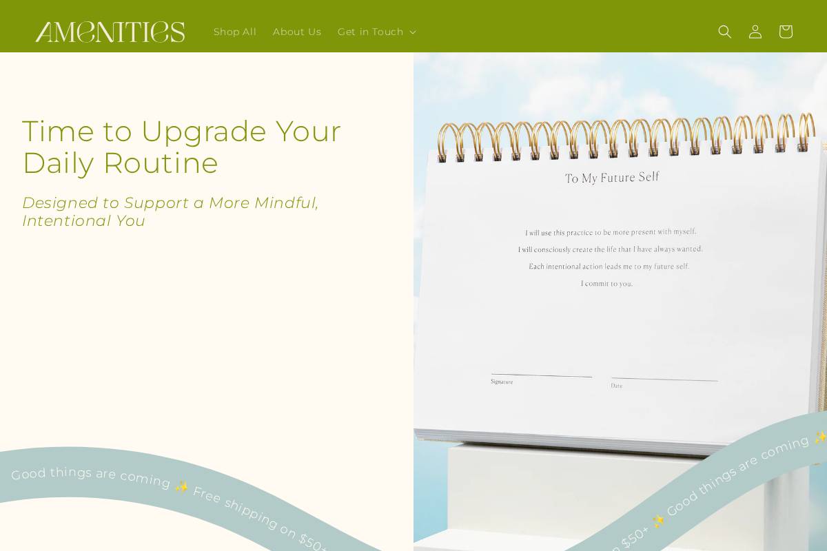 amenitiesshop.co homepage screenshot
