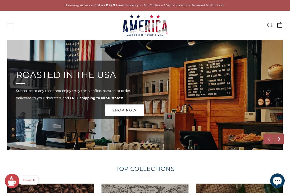 americacoffeeco.com homepage screenshot