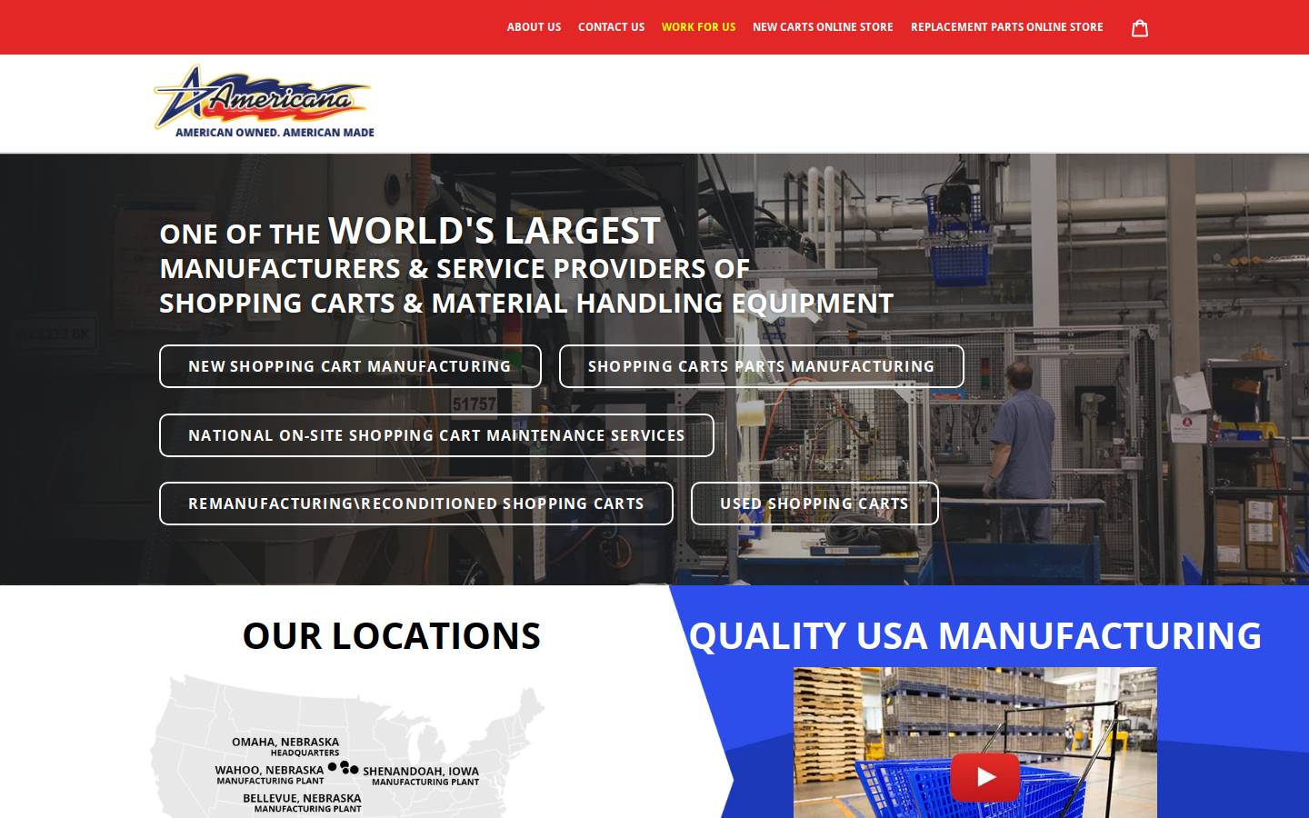 americanacarts.com homepage screenshot