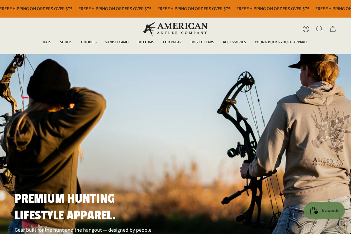 American Antler Company homepage screenshot