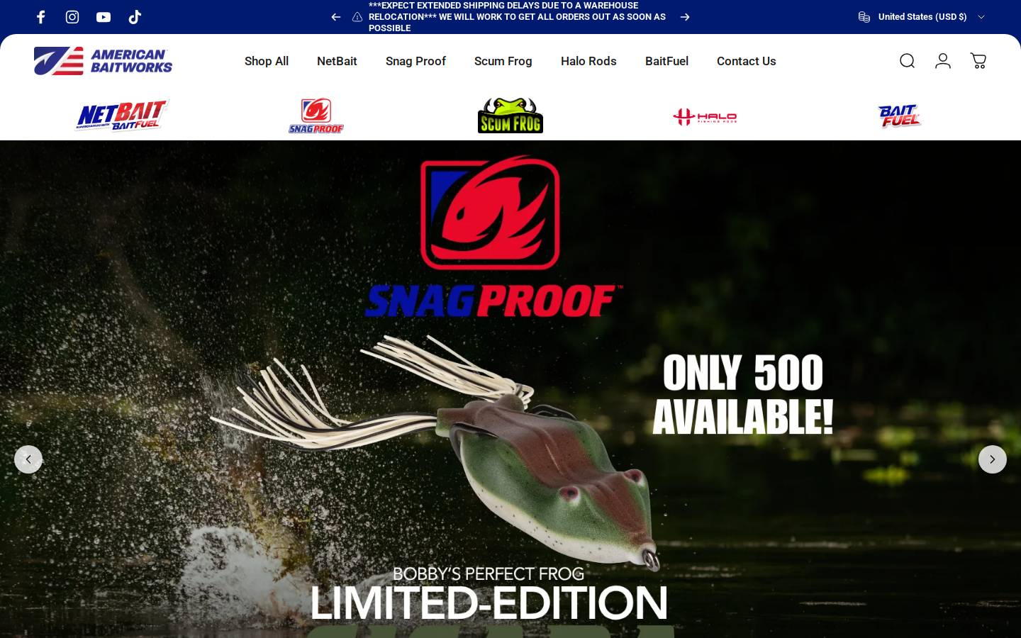 americanbaitworks.com homepage screenshot