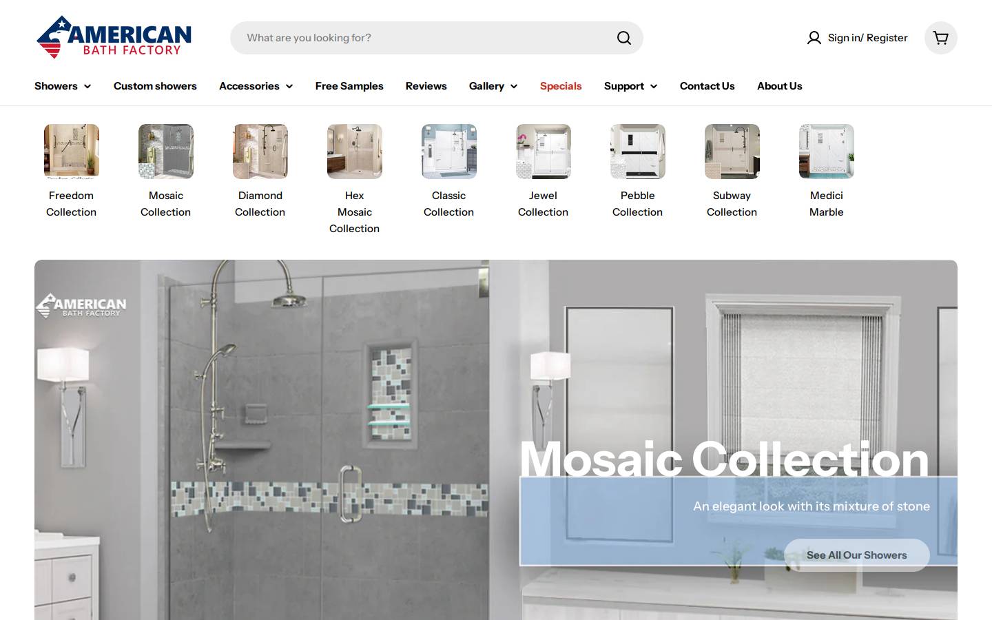 americanbathfactory.com homepage screenshot