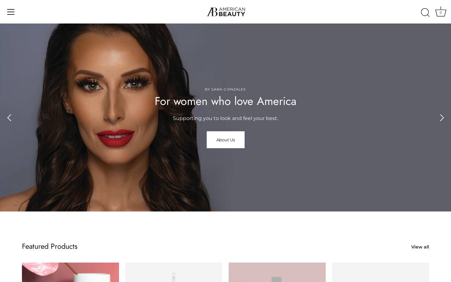 americanbeautybysara.com homepage screenshot