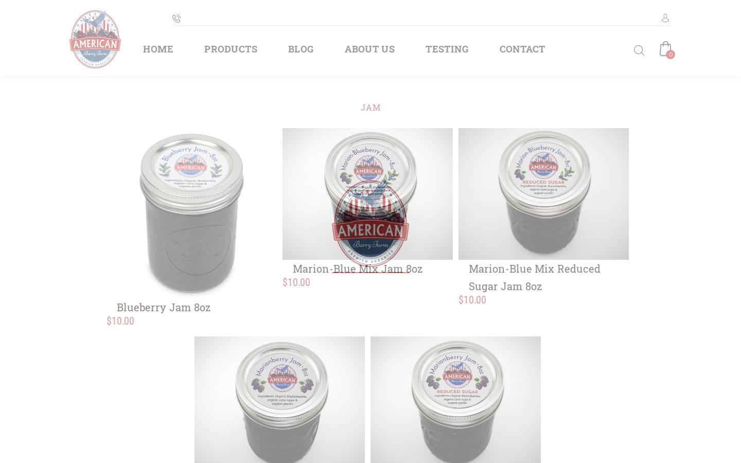 americanberryfarm.com homepage screenshot