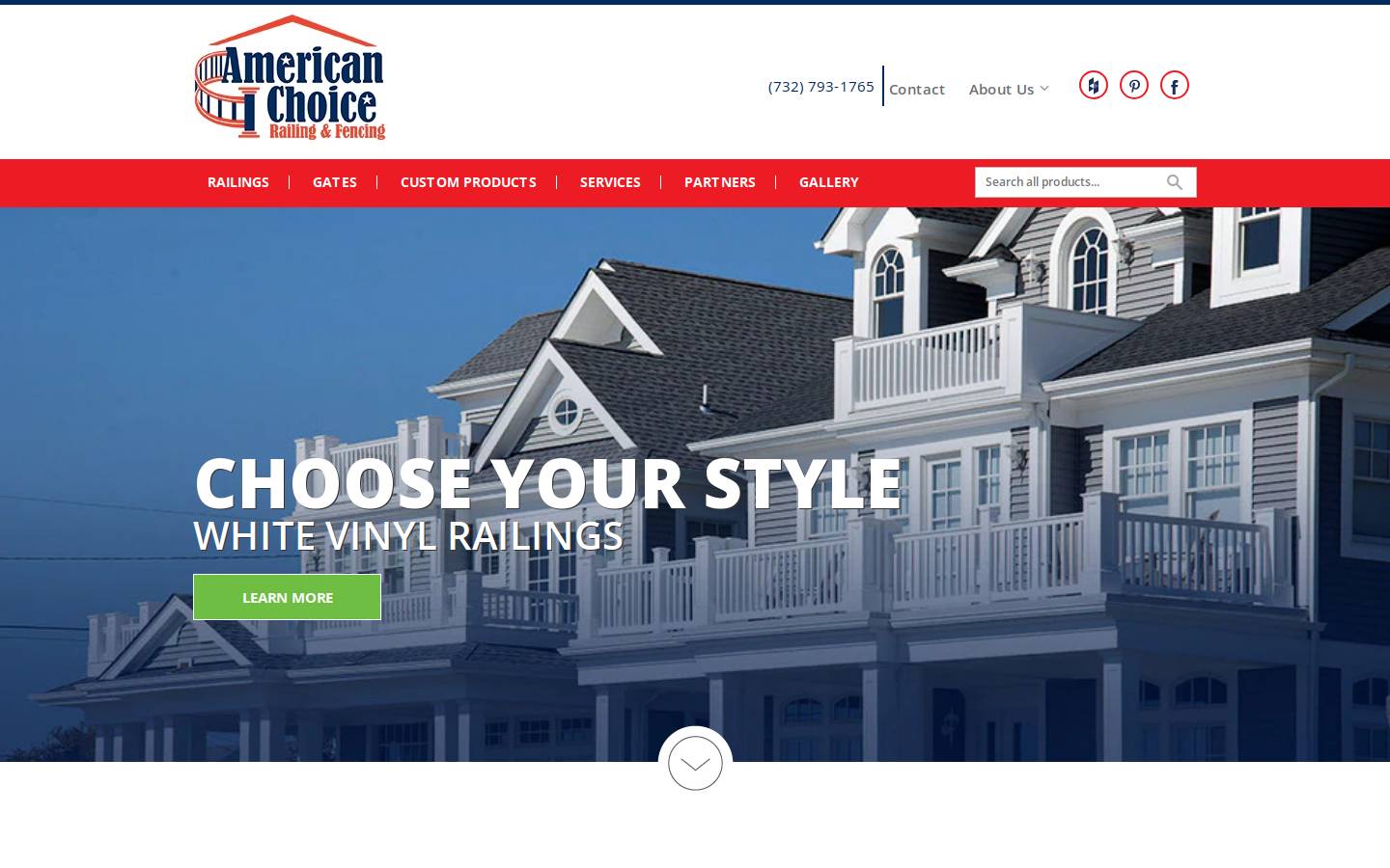 americanchoicerailings.com homepage screenshot