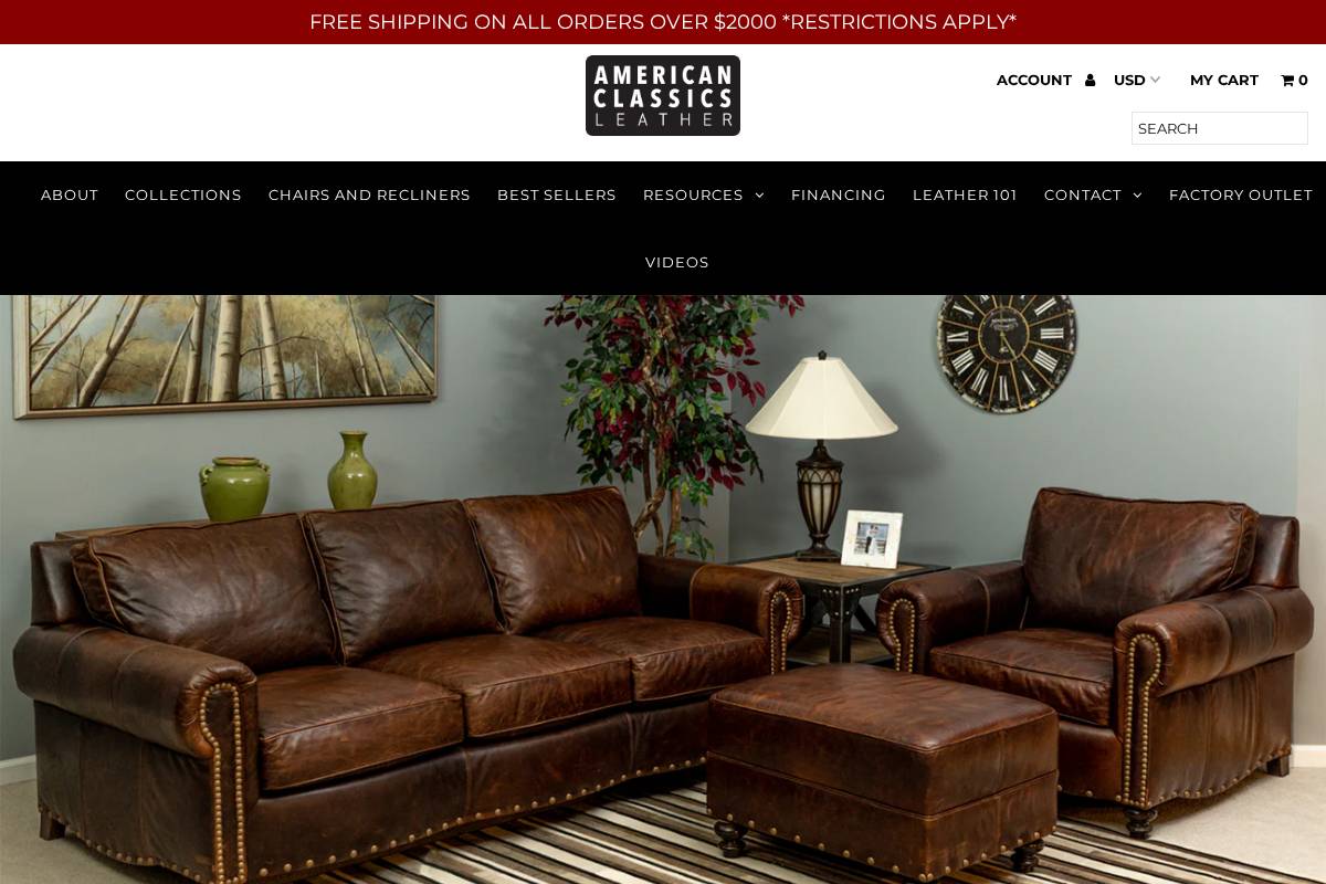 americanclassicsleather.com homepage screenshot