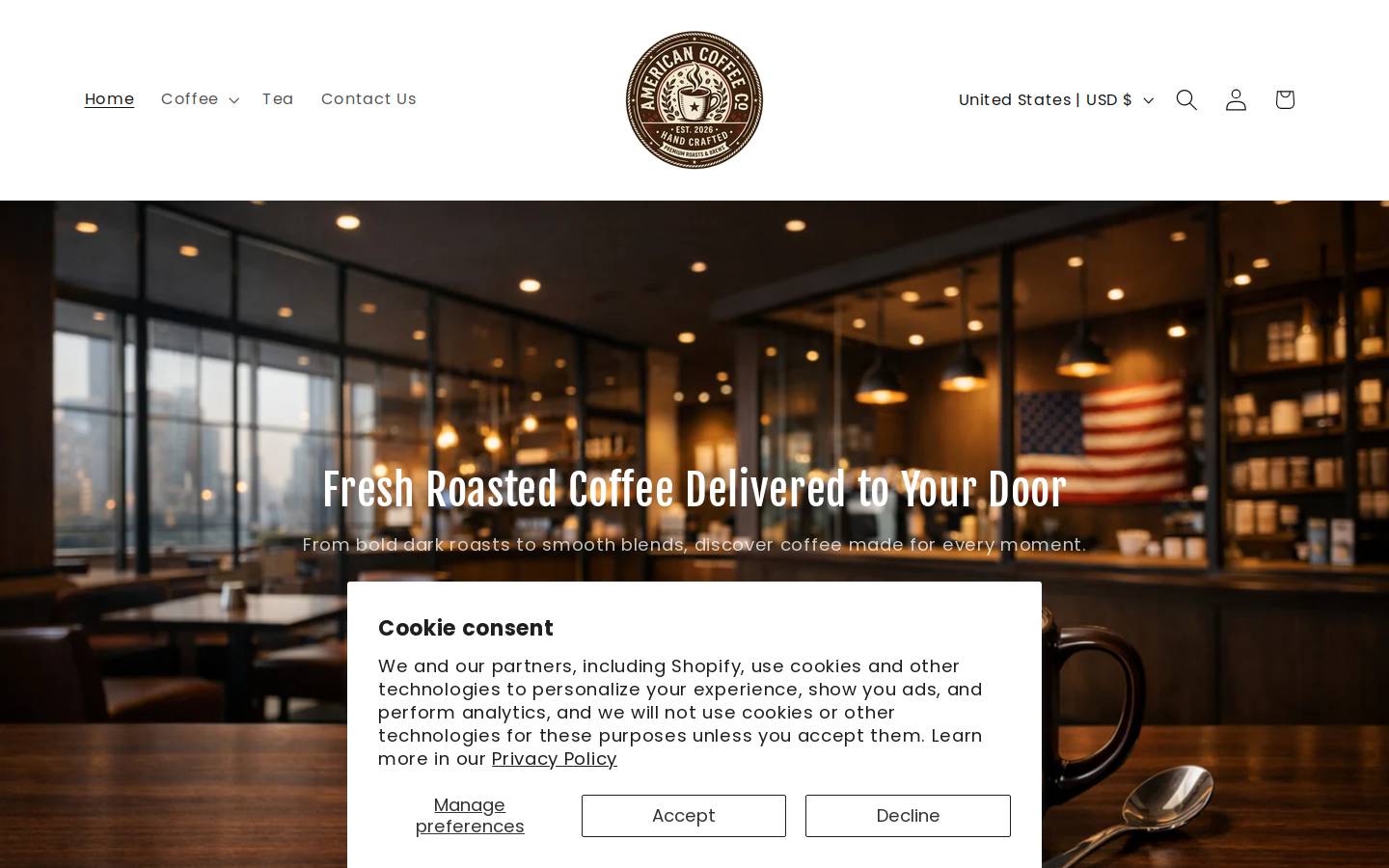 americancoffeeco.shop homepage screenshot