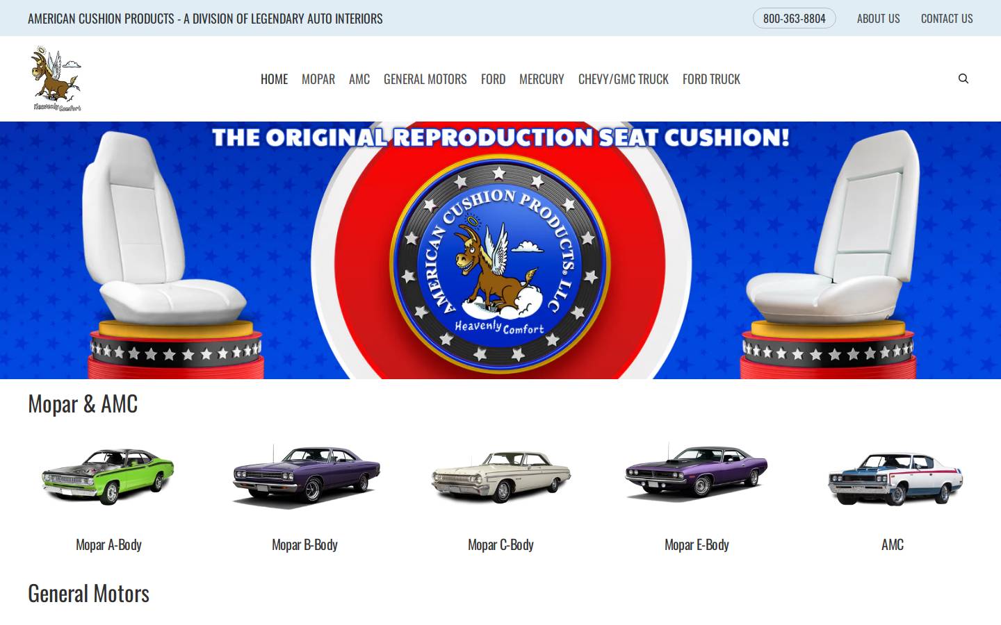 americancushionind.net homepage screenshot