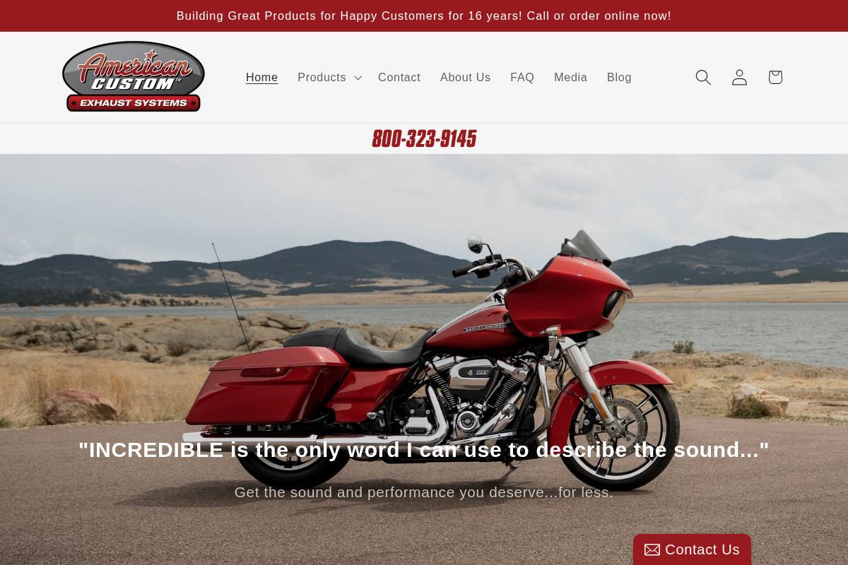 americancustom.com homepage screenshot