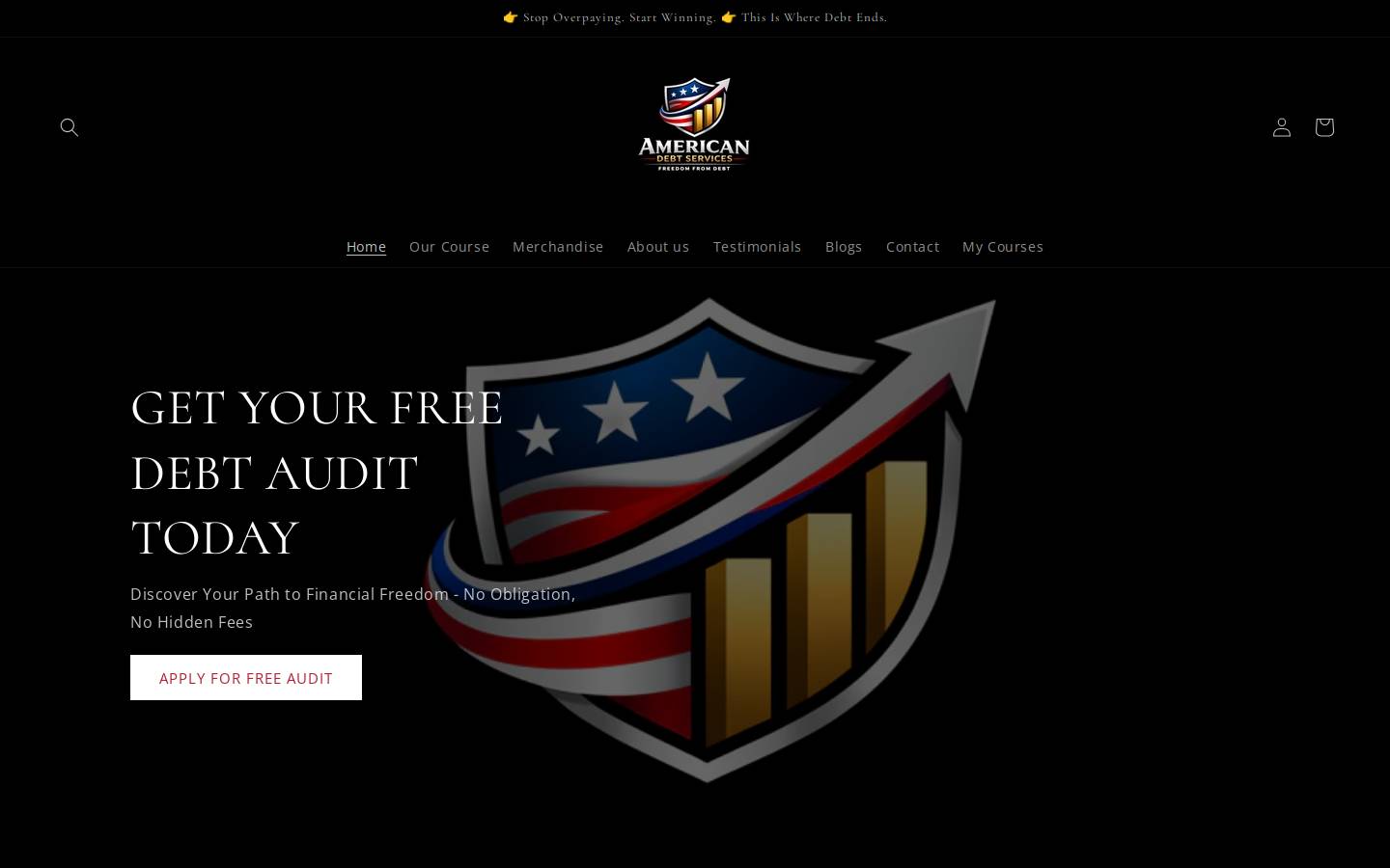 americandebtservices.org homepage screenshot