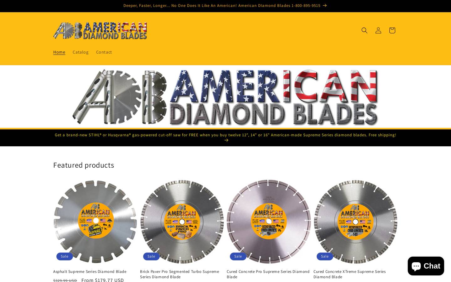 Americandiamondblades homepage screenshot