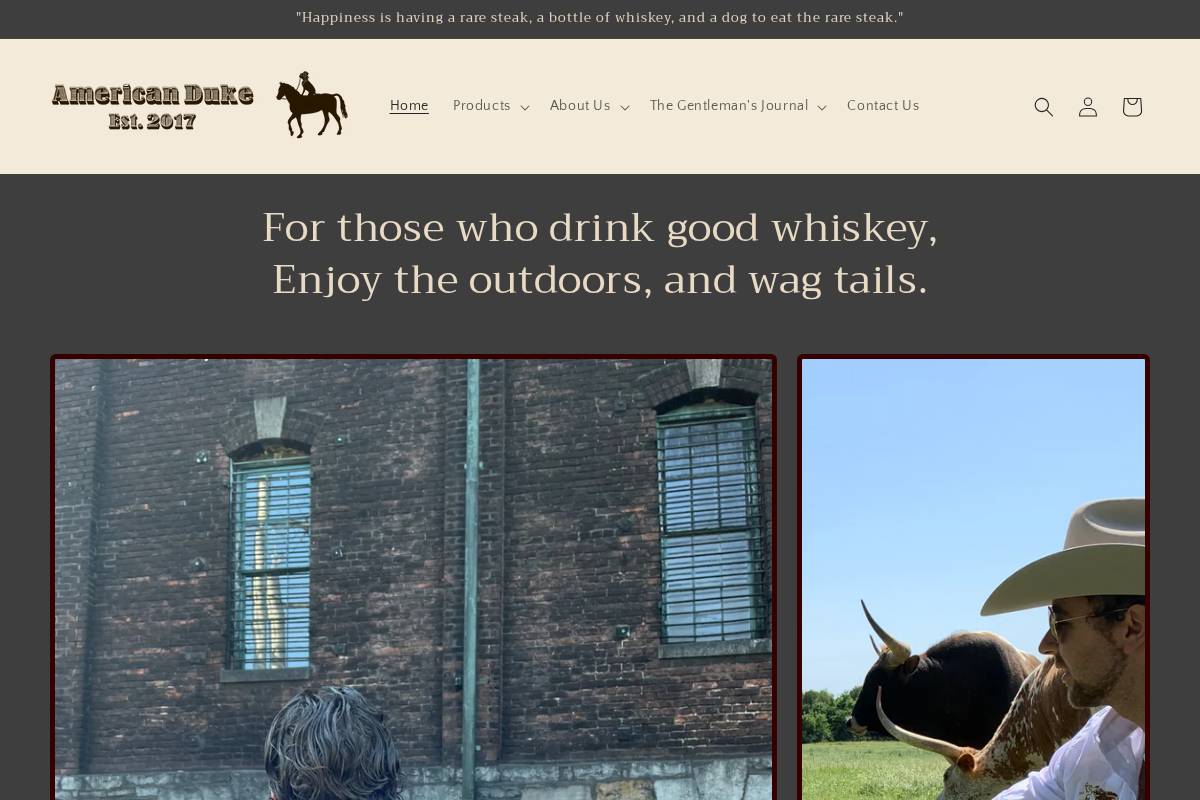 americanduke.com homepage screenshot