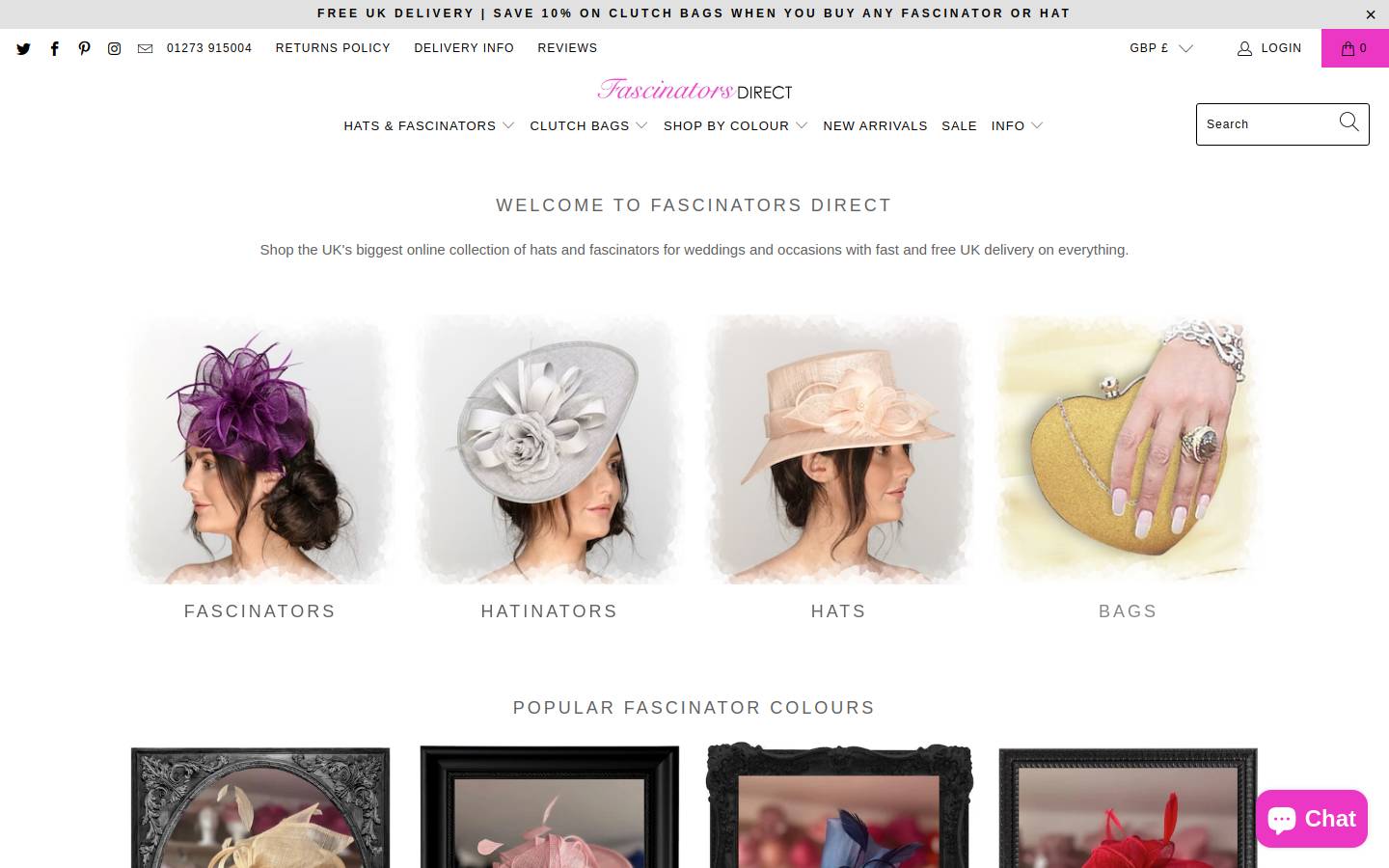 americanfascinators.com homepage screenshot