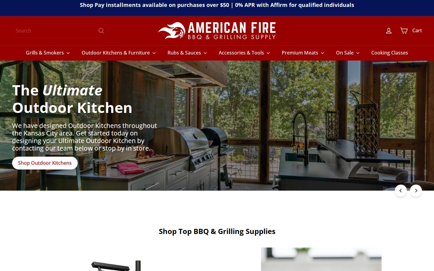 americanfirebbq.com homepage screenshot