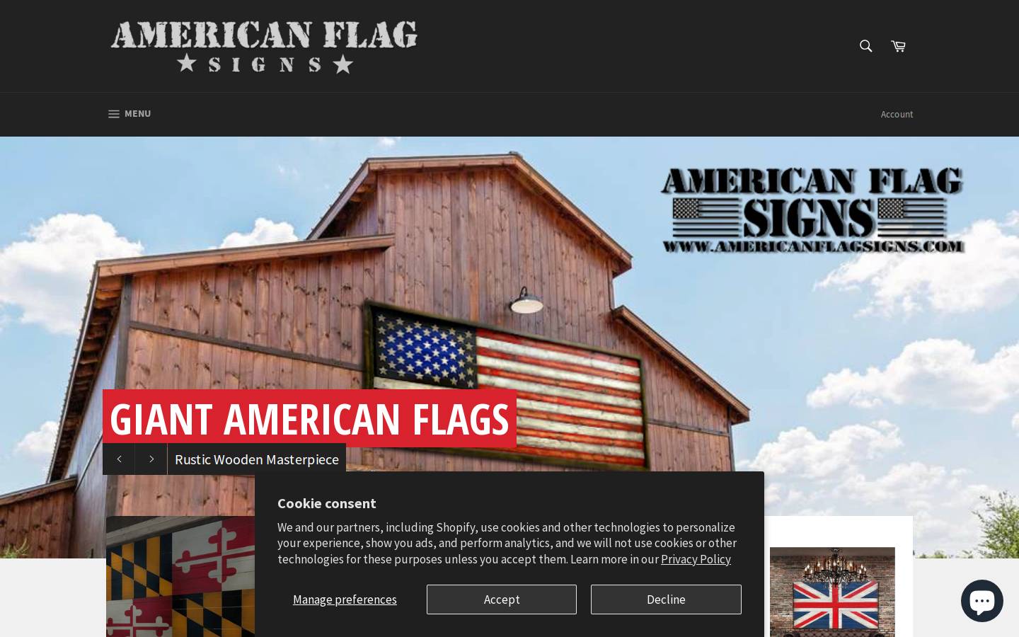 americanflagsign.com homepage screenshot
