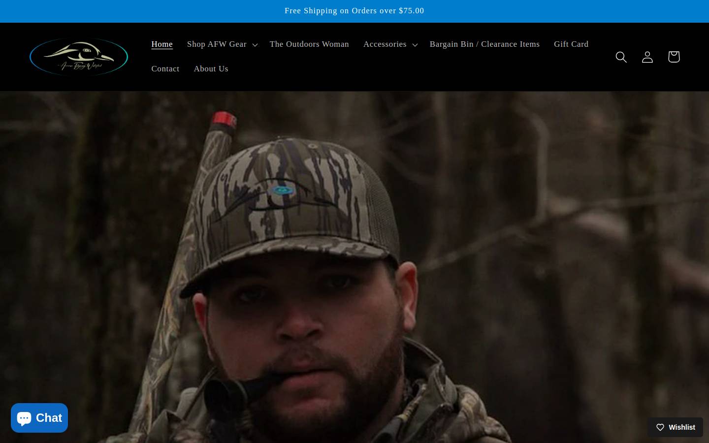 americanflywaywaterfowl.com homepage screenshot