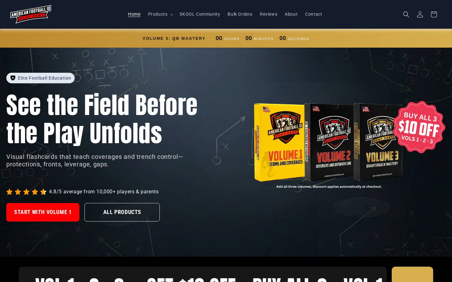 americanfootballiq.com homepage screenshot