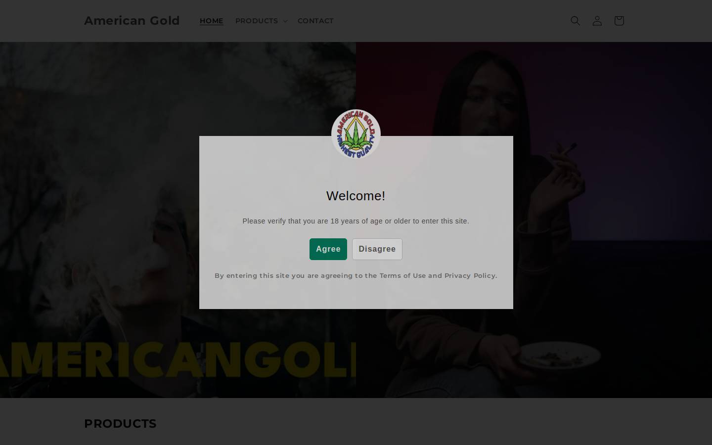 americangoldthc.com homepage screenshot