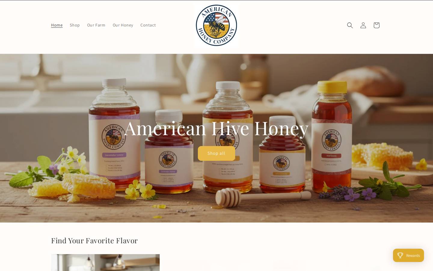 americanhoneycompany.com homepage screenshot