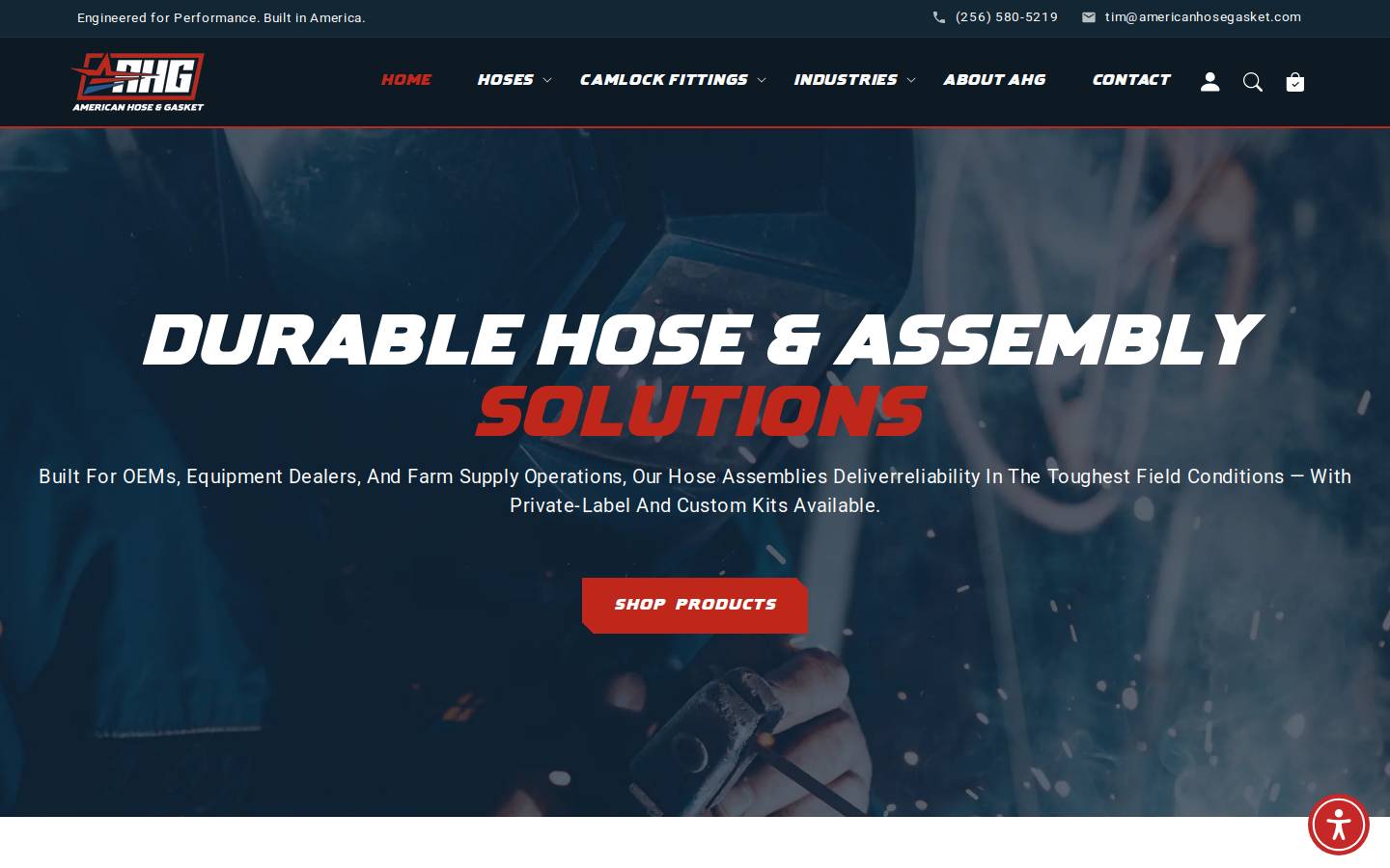 americanhosegasket.com homepage screenshot