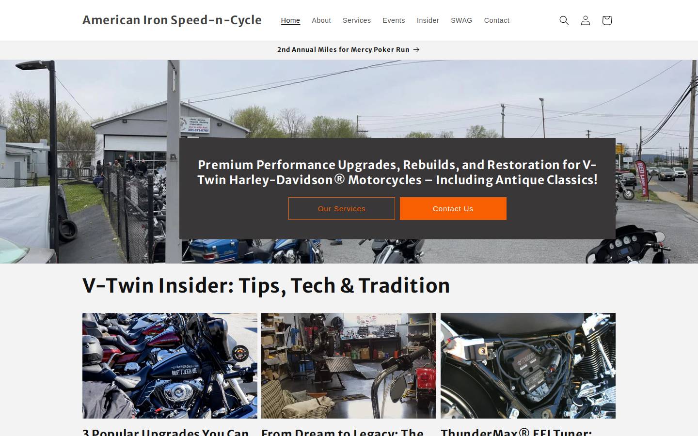 americanironspeedncycle.com homepage screenshot