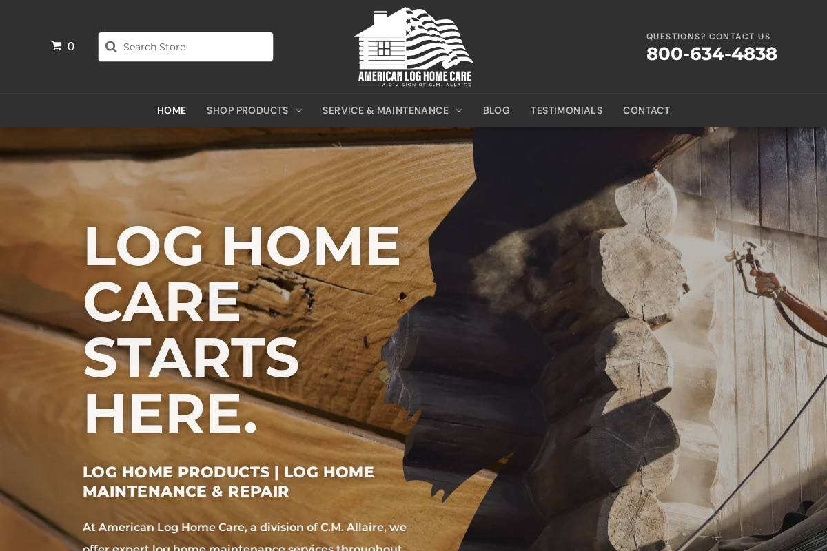 americanloghomecare.com homepage screenshot