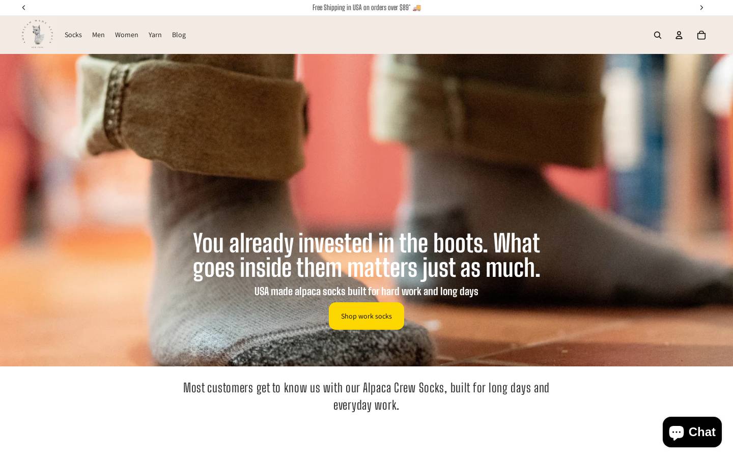 americanmadealpaca.com homepage screenshot
