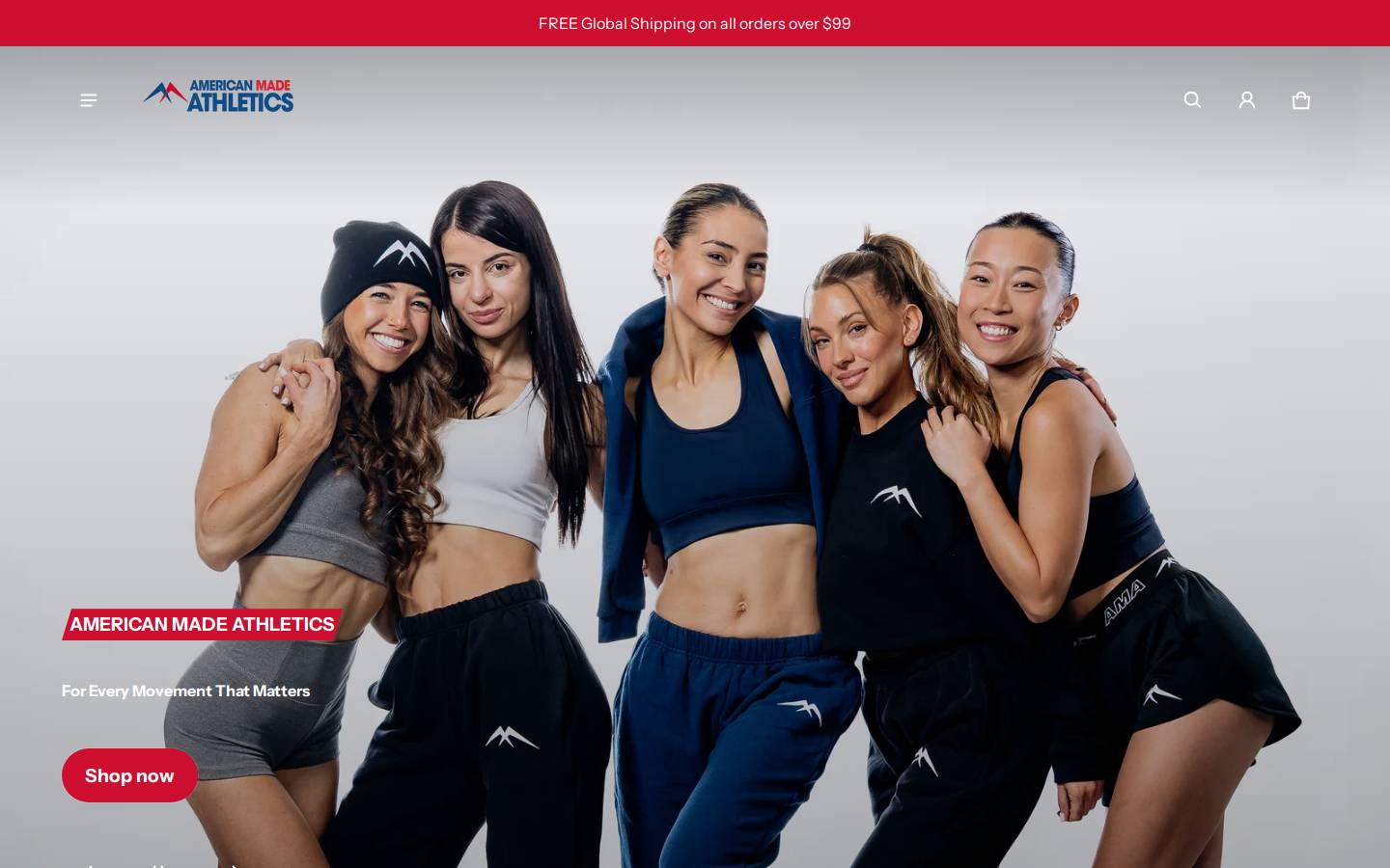 americanmadeathletics.com homepage screenshot
