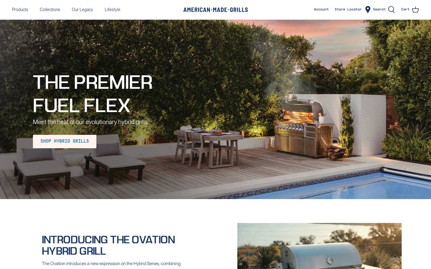 americanmadegrills.com homepage screenshot