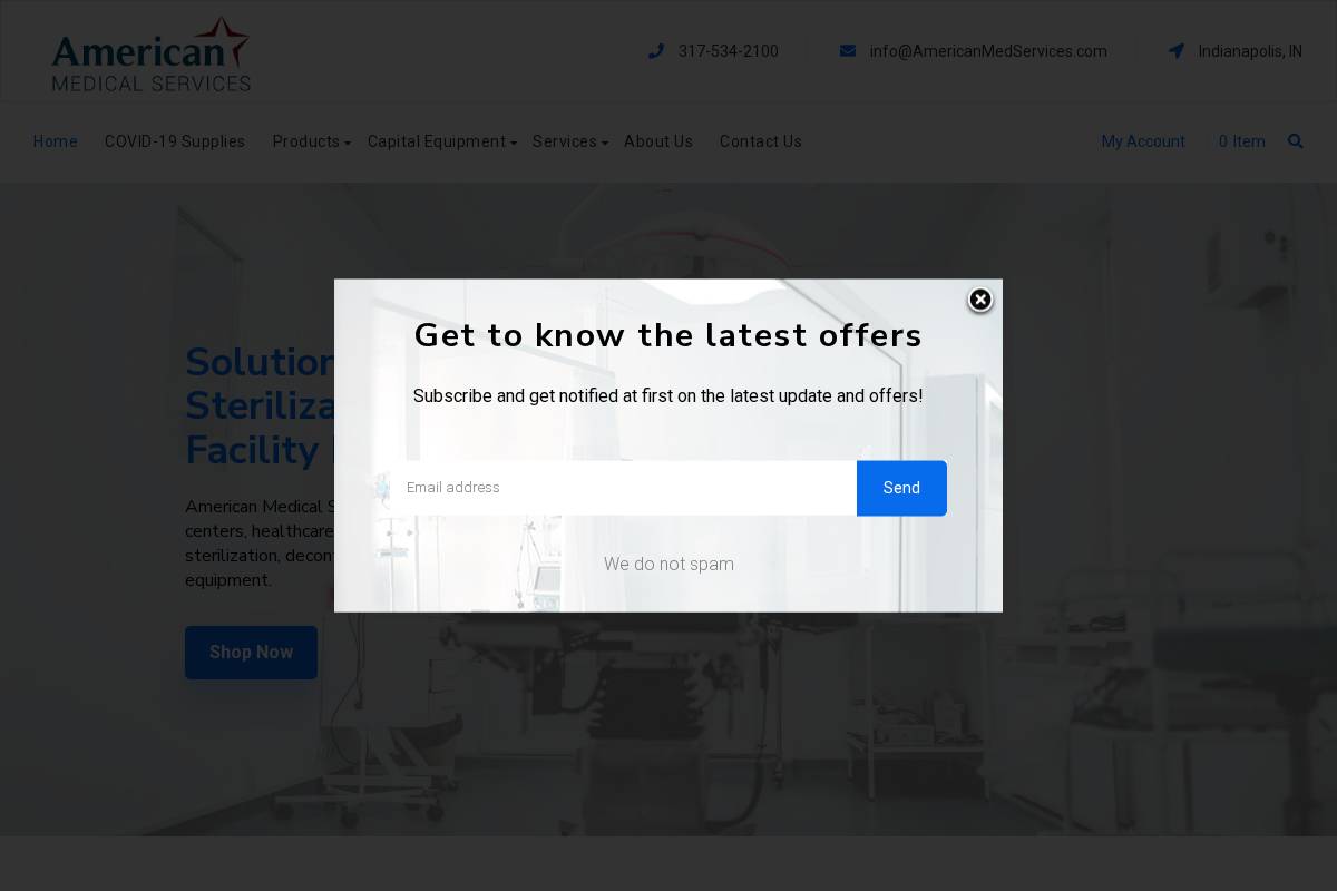 americanmedservices.com homepage screenshot