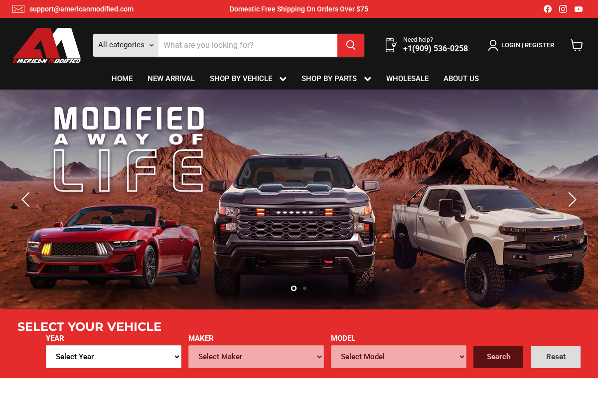 Americanmodified homepage screenshot