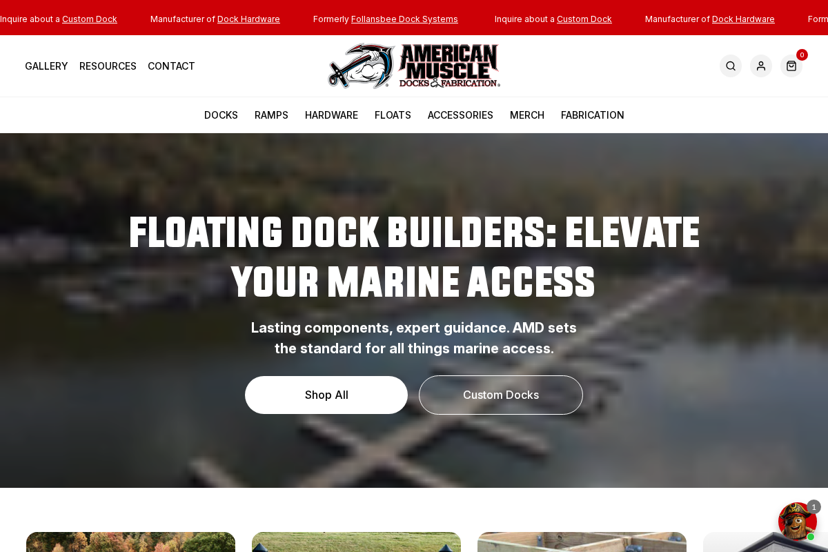 americanmuscledocks.com homepage screenshot