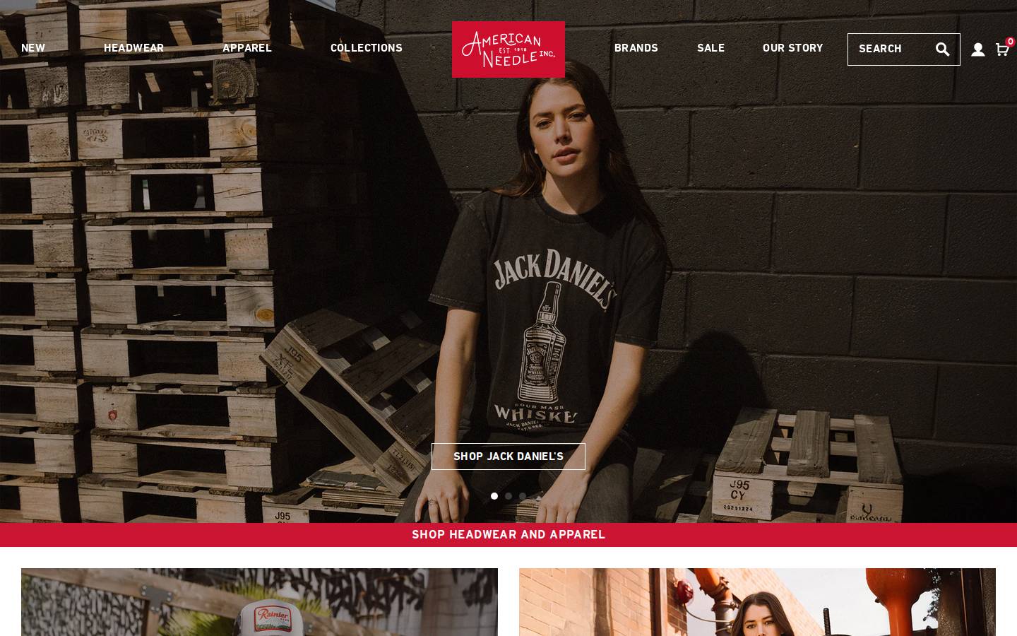 americanneedle.com homepage screenshot
