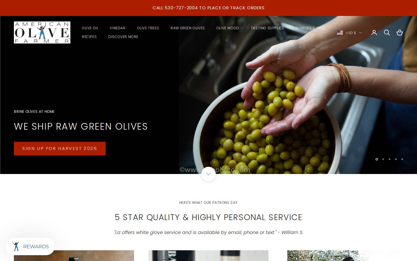 americanolivefarmer.com homepage screenshot