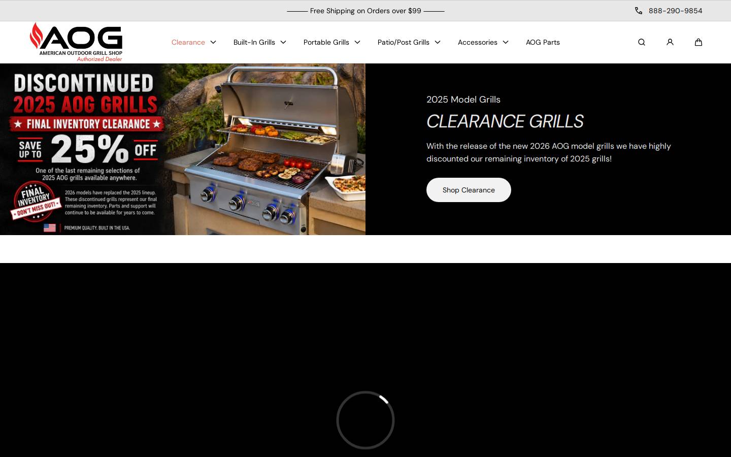 American Outdoor Grill Shop homepage screenshot