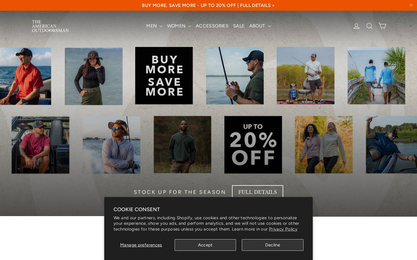 americanoutdoorsmanapparel.com homepage screenshot
