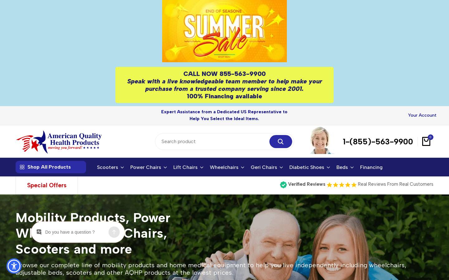 American Quality Health Products homepage screenshot