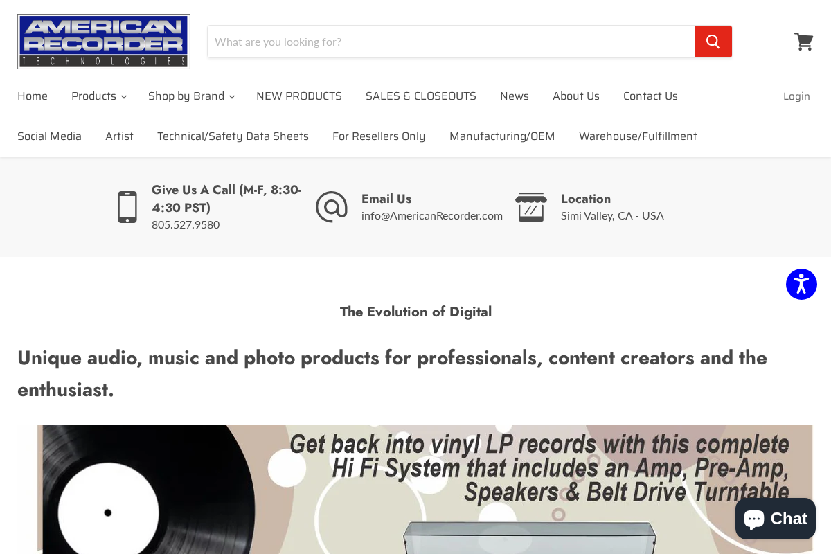 AMERICAN RECORDER TECHNOLOGIES, INC. homepage screenshot