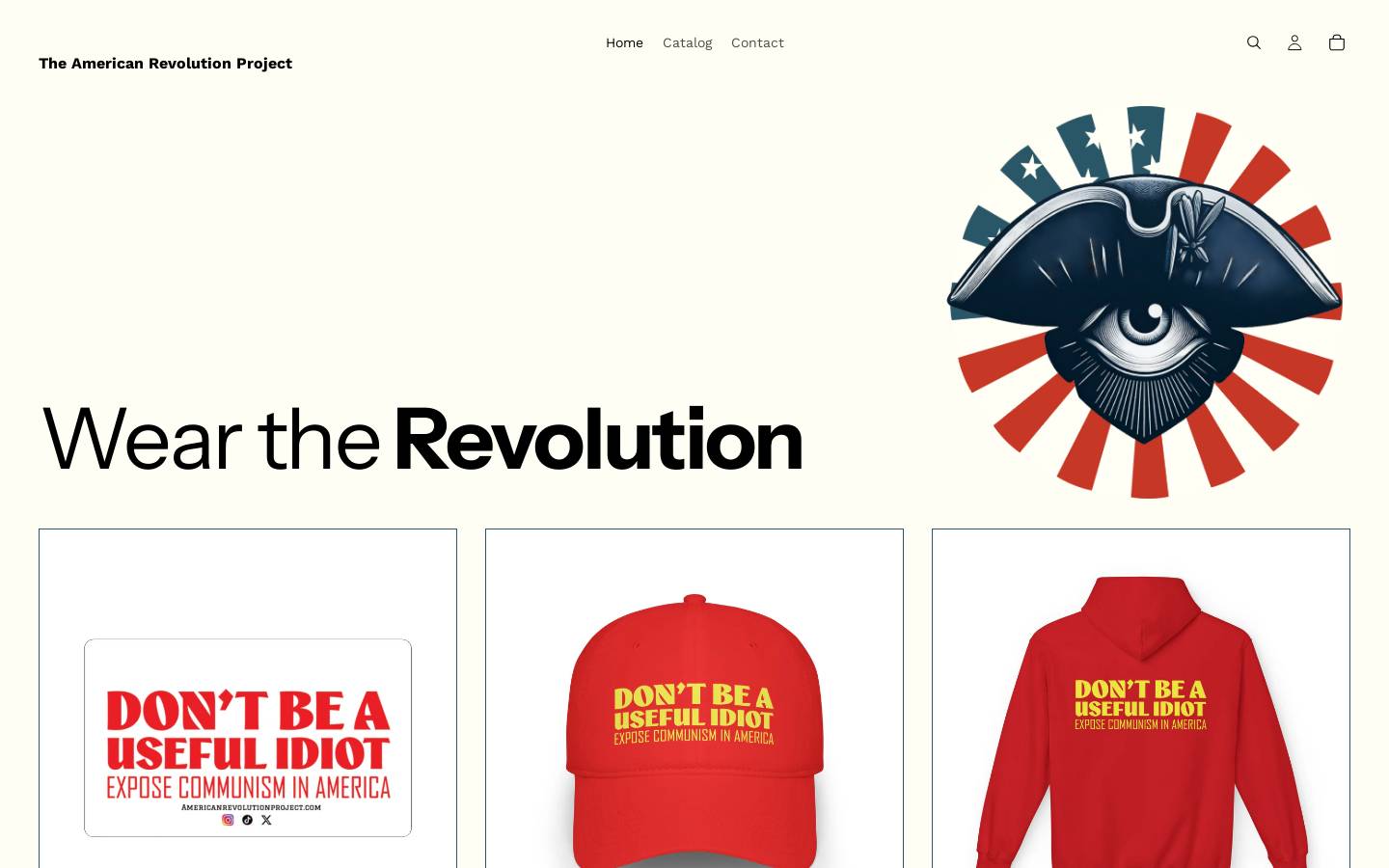 americanrevolutionproject.com homepage screenshot