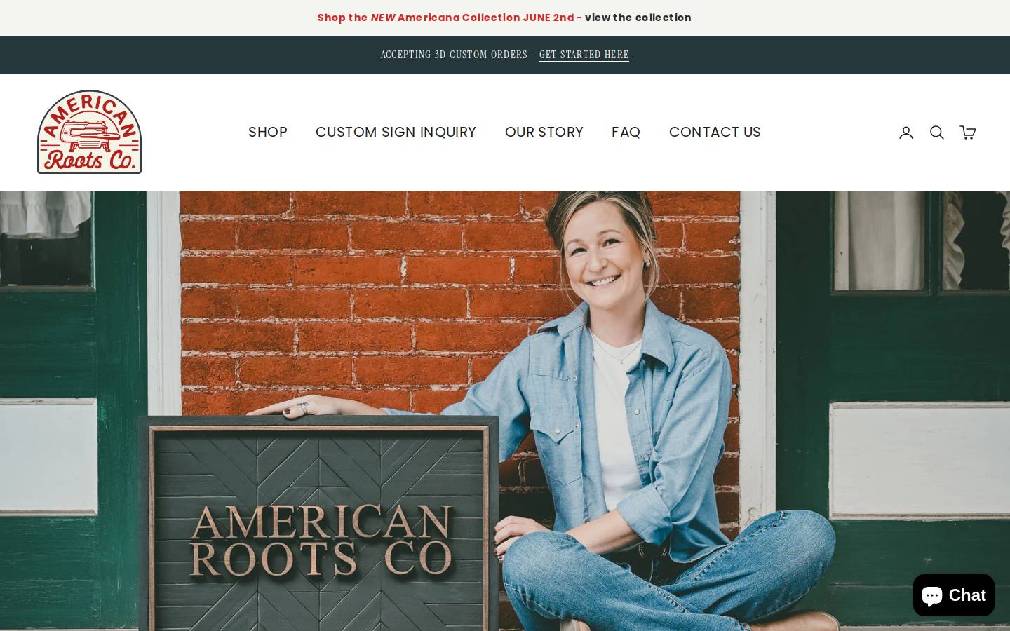 americanrootsco.com homepage screenshot