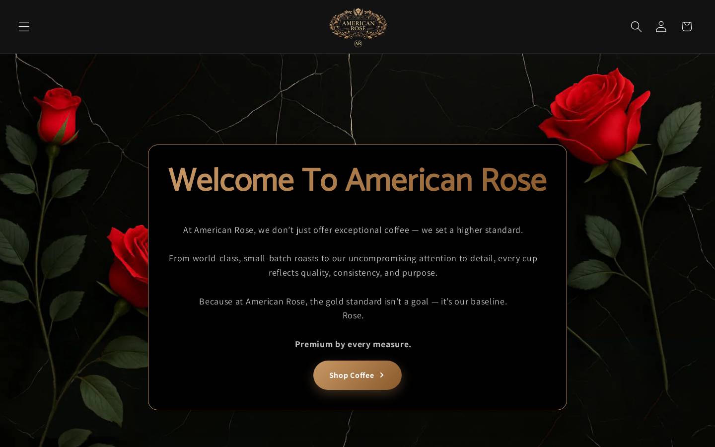 americanrosecoffee.com homepage screenshot
