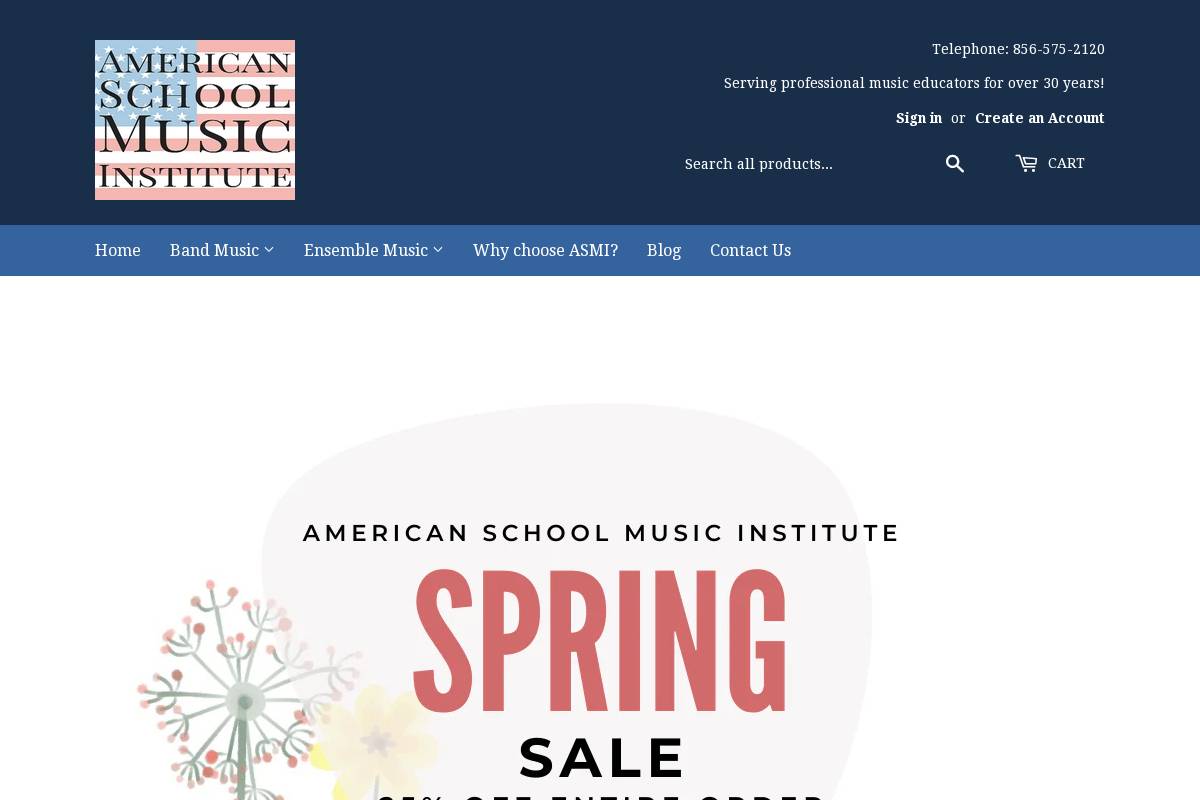 americanschoolmusicinstitute.com homepage screenshot