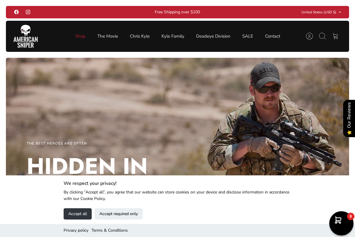 American Sniper homepage screenshot