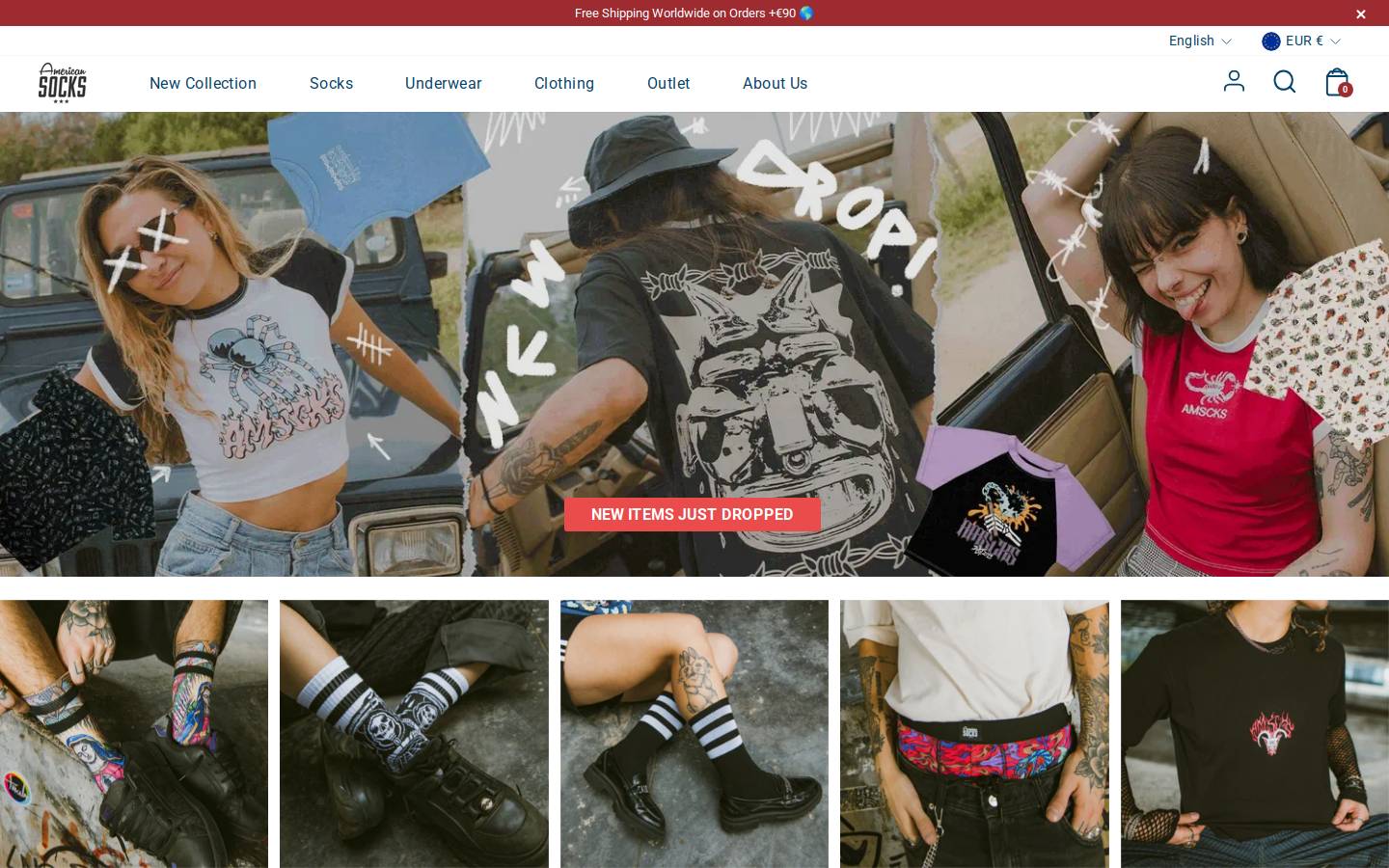 American Socks homepage screenshot