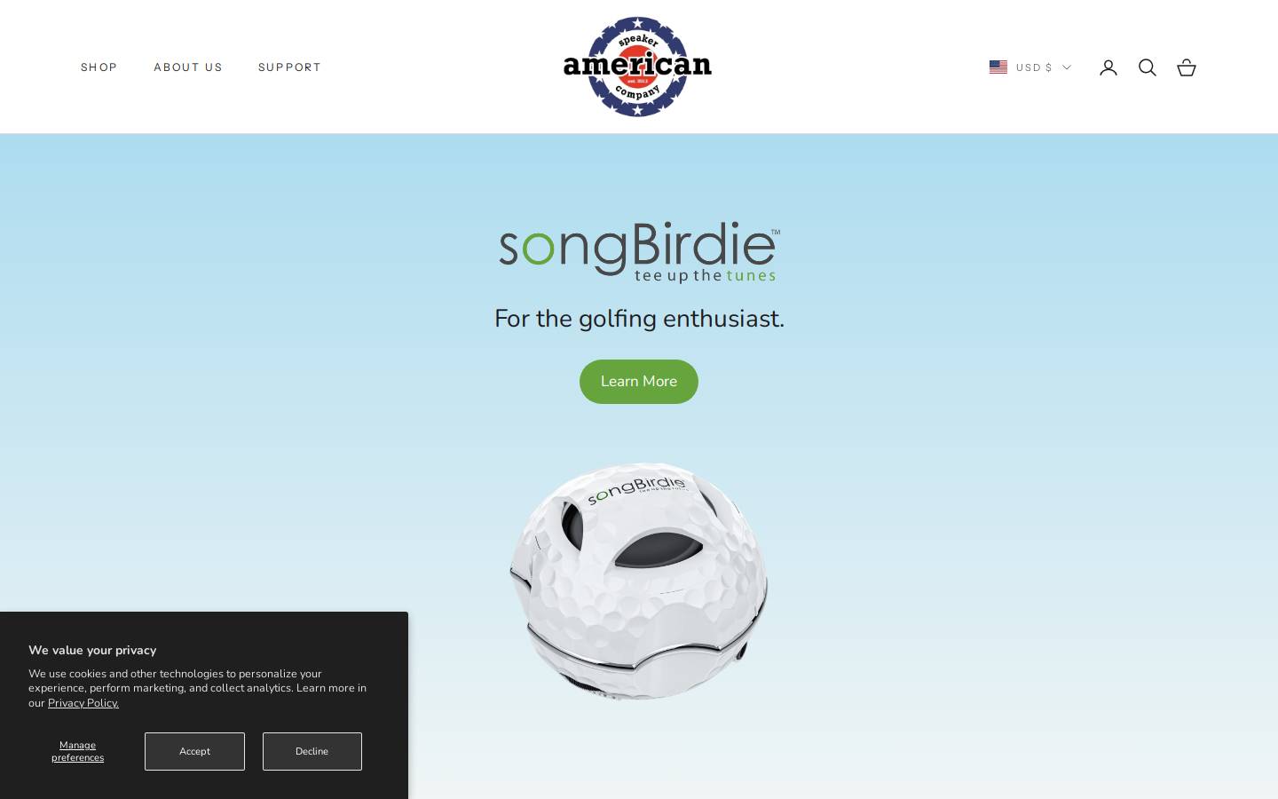 Americanspeakercompany homepage screenshot