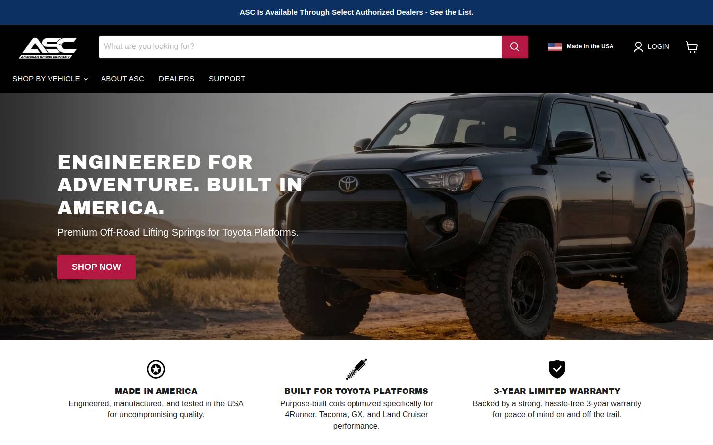 americanspringcompany.com homepage screenshot